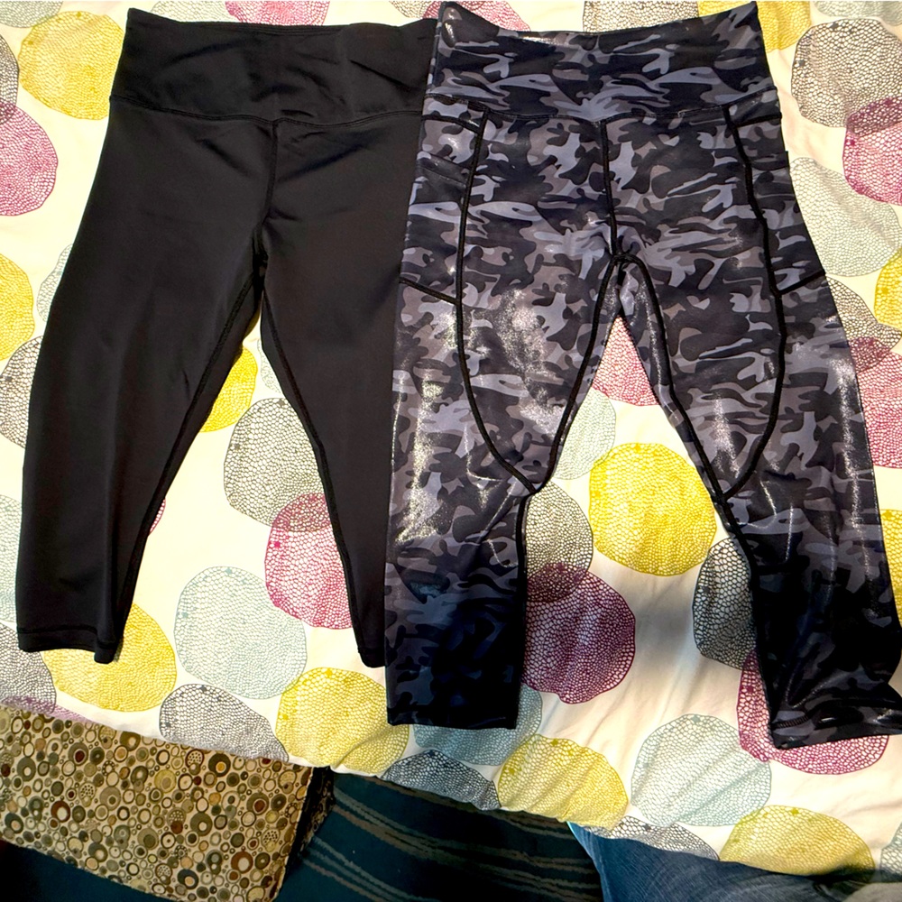Zyia Active Shimmer Camo Light & Tight & light & tight black (2 pair) sz: 8-10